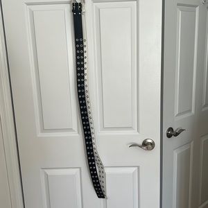 Set of Black and White Grommet Belts